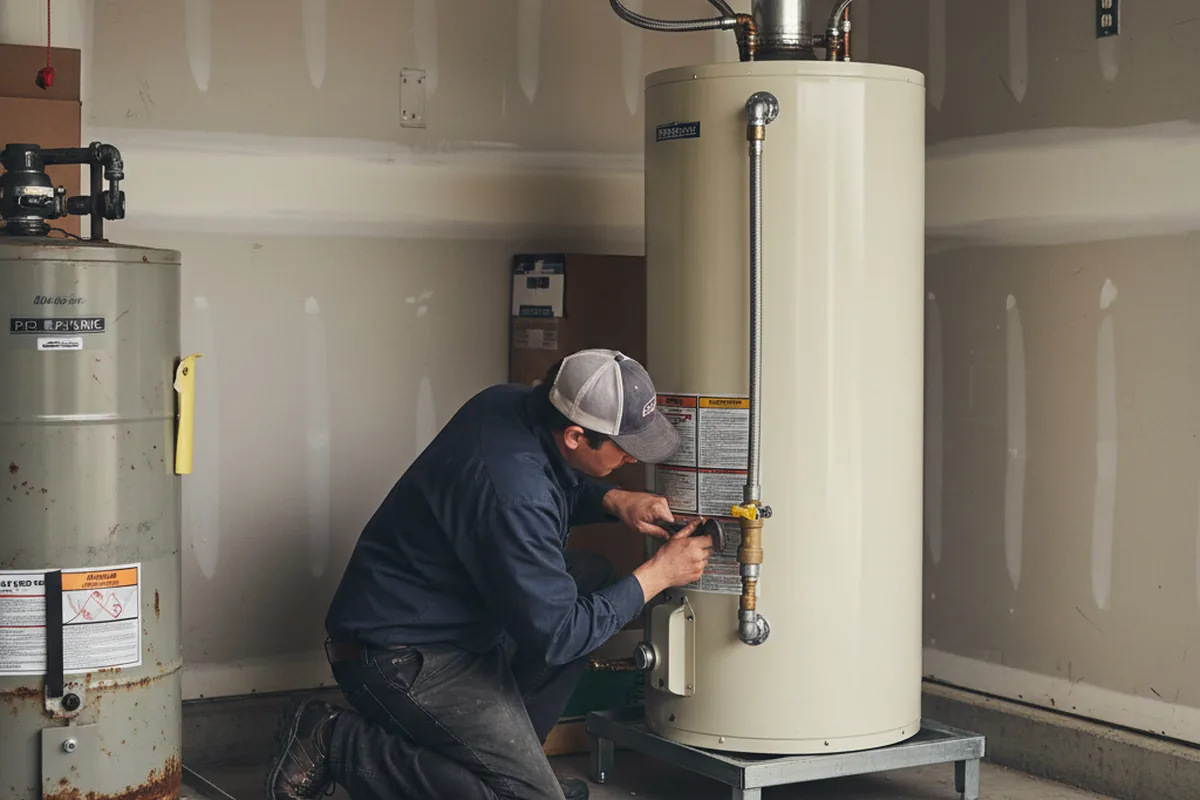 Water heater and shutoff valve replacement in Rockwell