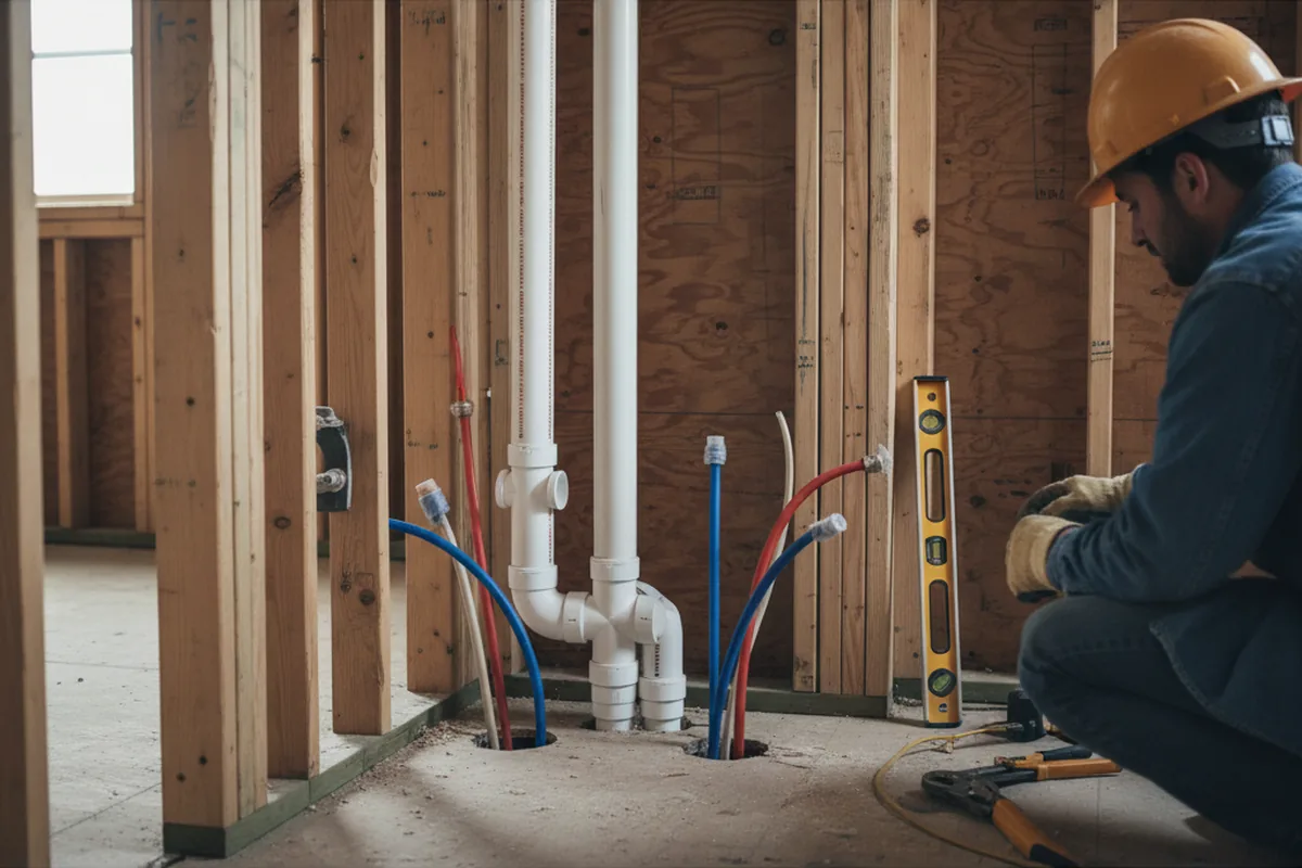 Drain and supply rough-in during Garbage Disposal Repair in Rockwell